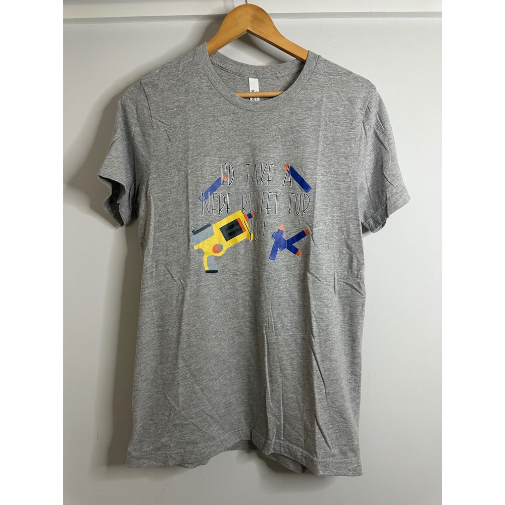 Bella+Canvas Mens Graphic T Shirt Medium Gray I'd Take A Nerf Bullet For You‎
